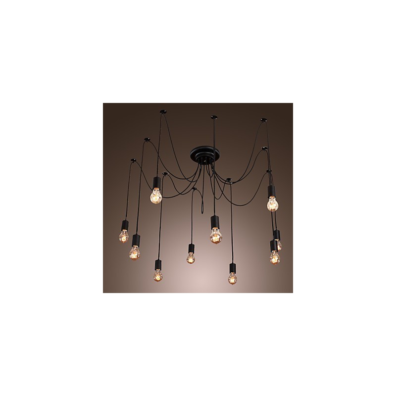 Kronleuchter Vintage Design Glühbirnen inklusive Wohnzimmer 10 Lichter Pendelleuchte