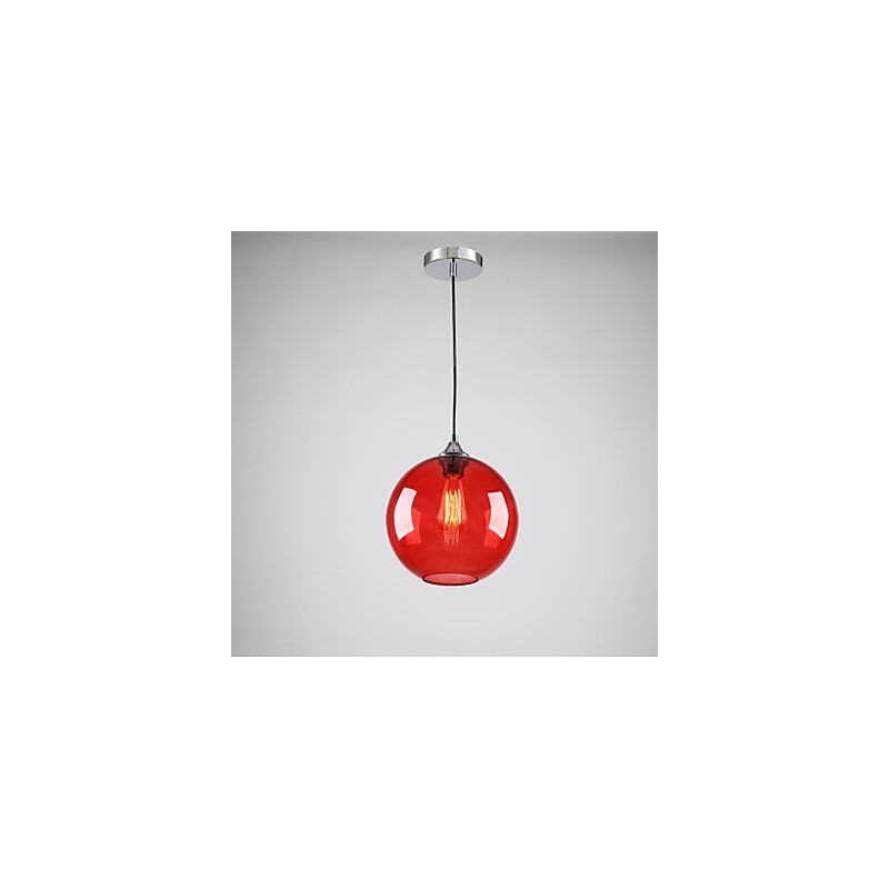 Moderne Glas-Pendelleuchte im runden roten Blasen-Design