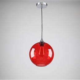 Moderne Glas-Pendelleuchte im runden roten Blasen-Design