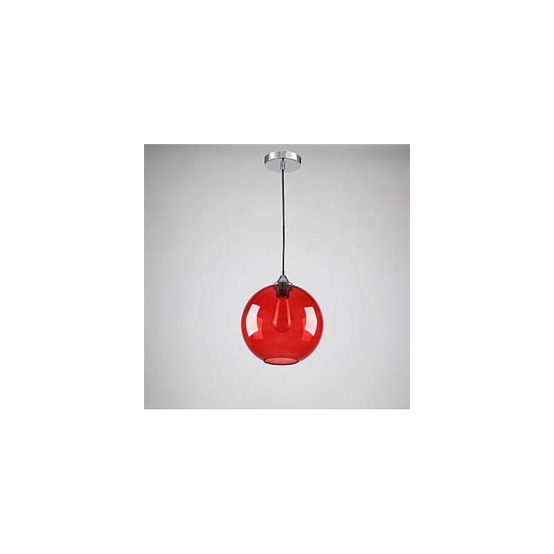 Moderne Glas-Pendelleuchte im runden roten Blasen-Design