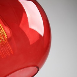 Moderne Glas-Pendelleuchte im runden roten Blasen-Design