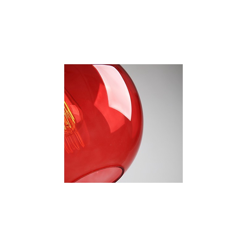 Moderne Glas-Pendelleuchte im runden roten Blasen-Design