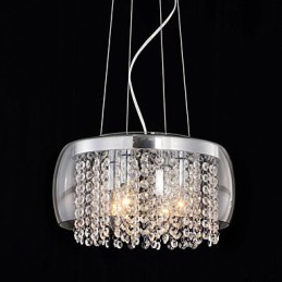Moderne zeitgenössische Trommel Kristall Mini Stil Malerei Pendelleuchte