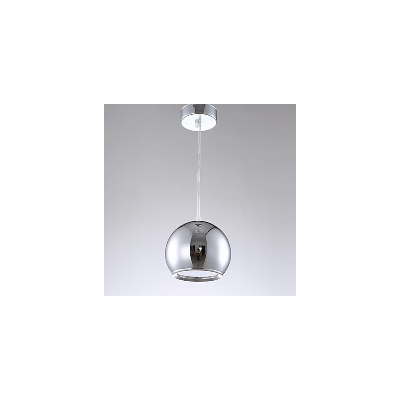 Moderne zeitgenössische Globus-Pendelleuchte aus galvanisiertem Metall