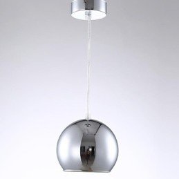 Moderne zeitgenössische Globus-Pendelleuchte aus galvanisiertem Metall