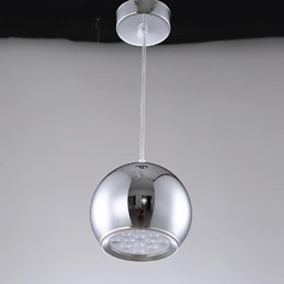 Moderne zeitgenössische Globus-Pendelleuchte aus galvanisiertem Metall