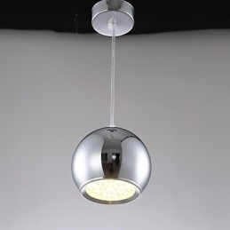 Moderne zeitgenössische Globus-Pendelleuchte aus galvanisiertem Metall