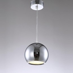 Moderne zeitgenössische Globus-Pendelleuchte aus galvanisiertem Metall