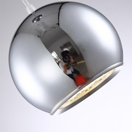Moderne zeitgenössische Globus-Pendelleuchte aus galvanisiertem Metall