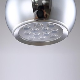 Moderne zeitgenössische Globus-Pendelleuchte aus galvanisiertem Metall
