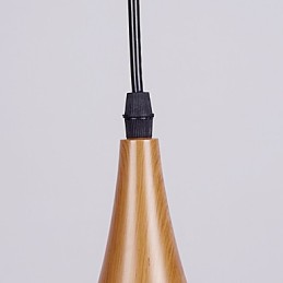 Retro Pendelleuchte Holzmaserung Metall Cafe Pendelleuchten