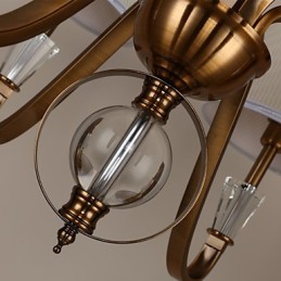 Rustikaler Kronleuchter im Vintage-Stil mit Kristallen im Mini-Stil, galvanisiertes Metall