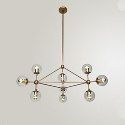 Golden Beans Kronleuchter 10 Lichter mit Glasschirm