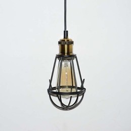 LOFT Lampe Vintage Pendelleuchte Edison Licht Schwarz Eisen Metallkäfig Lampenschirm Lagerhaus Stil Beleuchtung Leuchte
