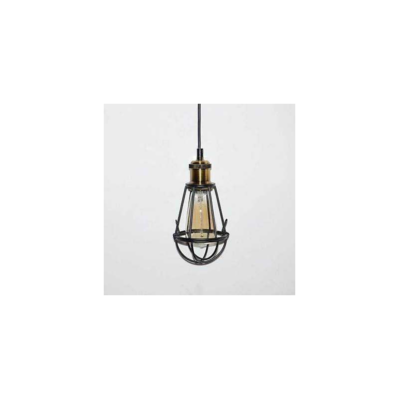 LOFT Lampe Vintage Pendelleuchte Edison Licht Schwarz Eisen Metallkäfig Lampenschirm Lagerhaus Stil Beleuchtung Leuchte