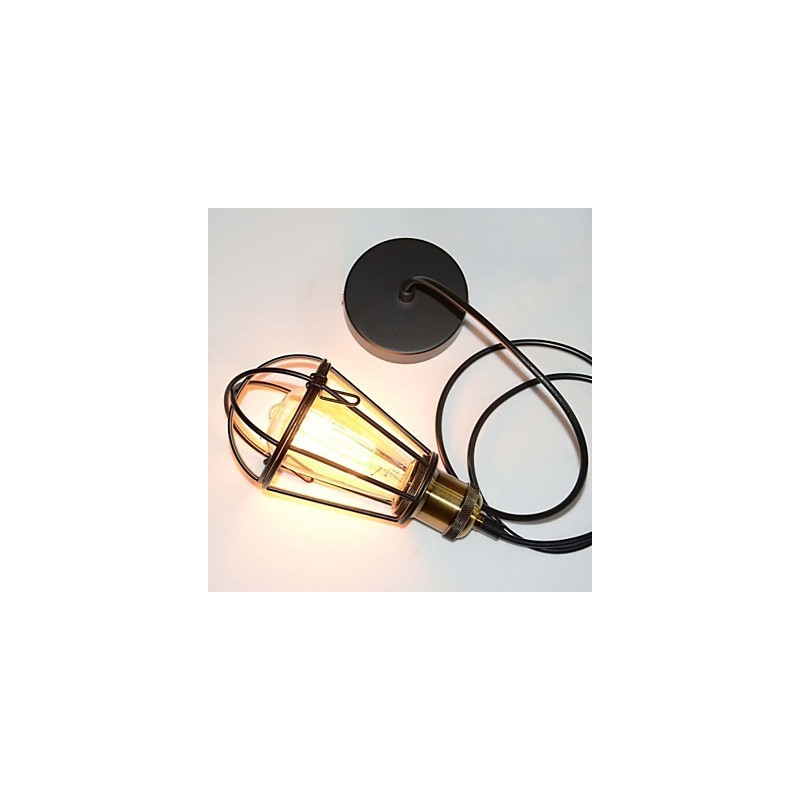 LOFT Lampe Vintage Pendelleuchte Edison Licht Schwarz Eisen Metallkäfig Lampenschirm Lagerhaus Stil Beleuchtung Leuchte