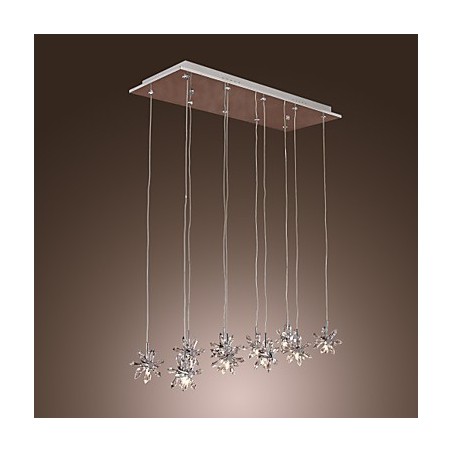 Moderne zeitgenössische Kristall Chrom Metall Pendelleuchte Moderne zeitgenössische Kristall Chrom Metall Pendelleuchte