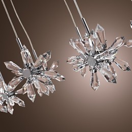 Moderne zeitgenössische Kristall Chrom Metall Pendelleuchte