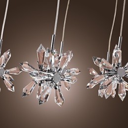 Moderne zeitgenössische Kristall Chrom Metall Pendelleuchte
