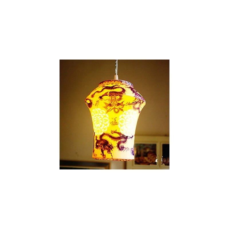 Retro Keramik lampe lampe Treppe Blau Single Head Kronleuchter Kreative