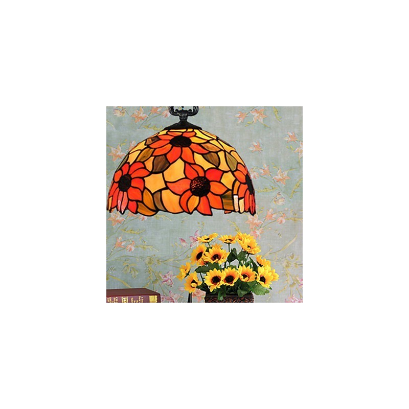 Europäischer ländlicher kreativer Kunst-Buntglas-Kronleuchter, der alte Wege wiederherstellt, Lampenlicht
