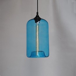 Pendelleuchte im Flaschendesign, 1-flammig, mit transparentem Schirm
