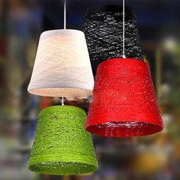 Moderne ländliche Cany Art gewebte Rattan-Einzelkopf-Hängelampe