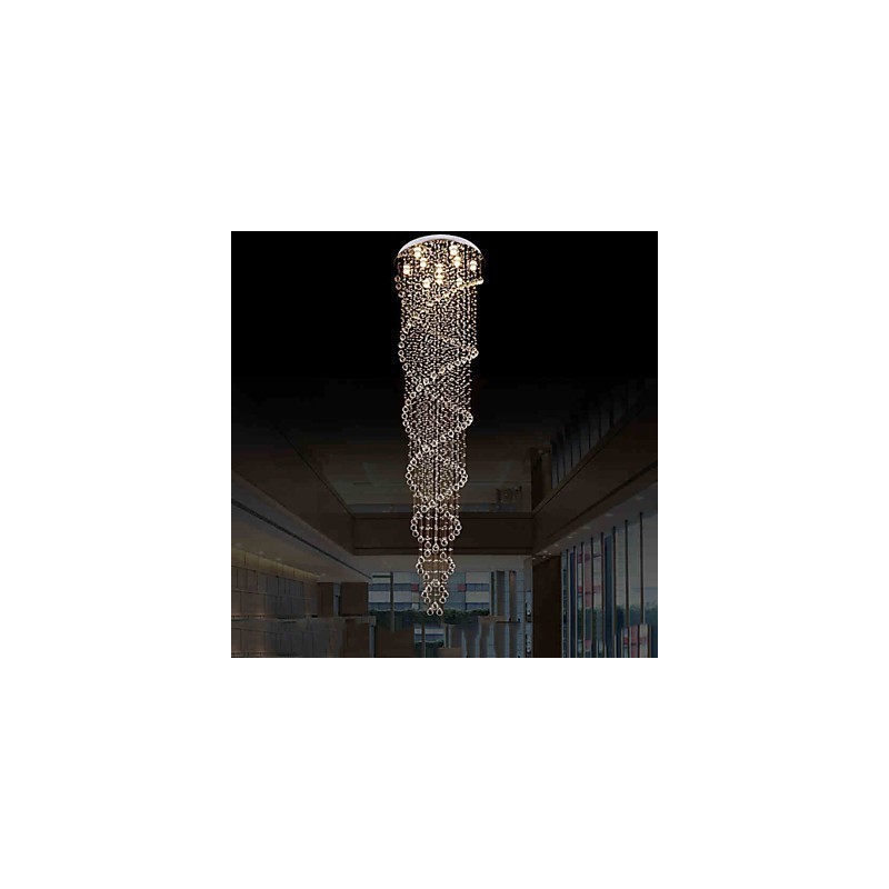 Deckenleuchter Pendelleuchte Leuchten mit K9 Kristall Doppelspirale D70CM H300CM