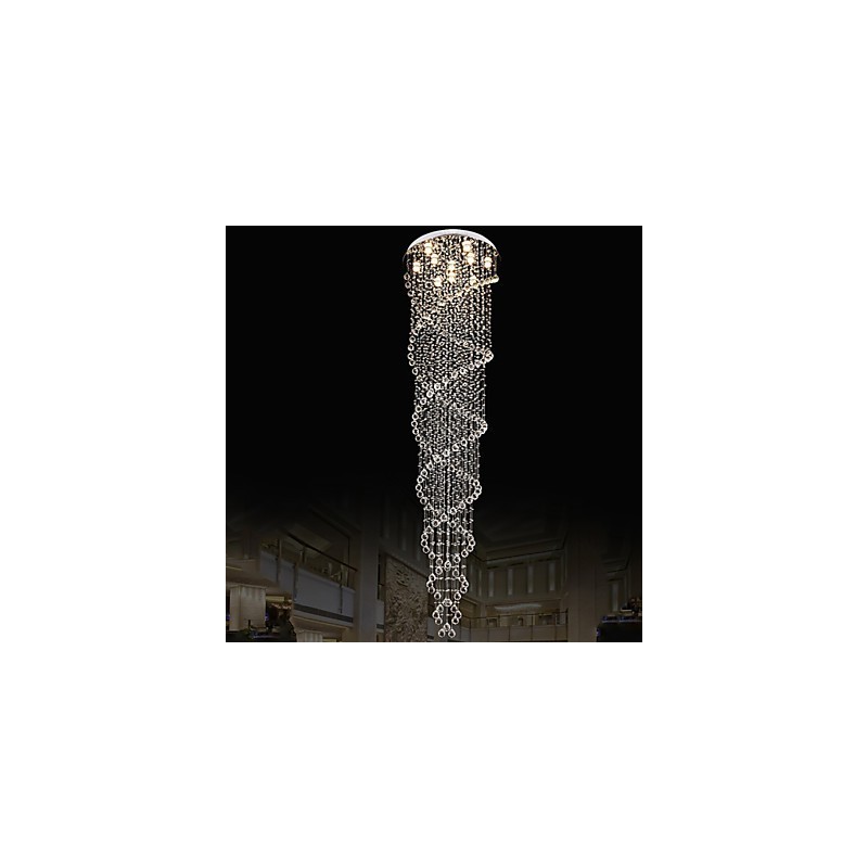Deckenleuchter Pendelleuchte Leuchten mit K9 Kristall Doppelspirale D70CM H300CM