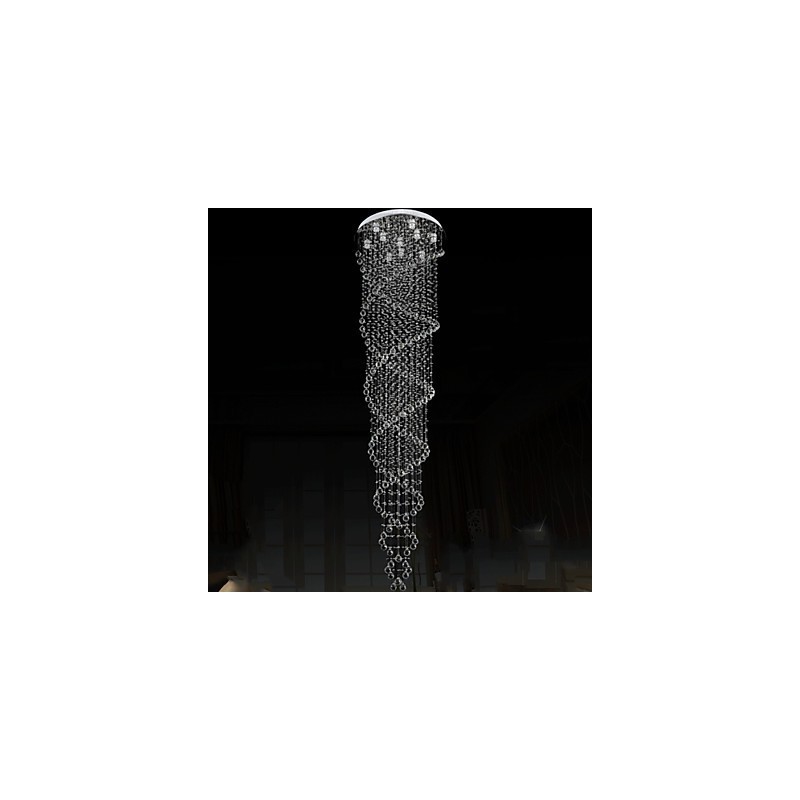 Deckenleuchter Pendelleuchte Leuchten mit K9 Kristall Doppelspirale D70CM H300CM
