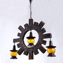 Antiker Holz Kronleuchter American Country Iiving Lampe Lampe