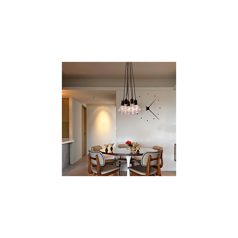 Modernes Zuhause 7 Kopf Edison Glühbirne Licht Loft Glaskugel Pendelleuchte