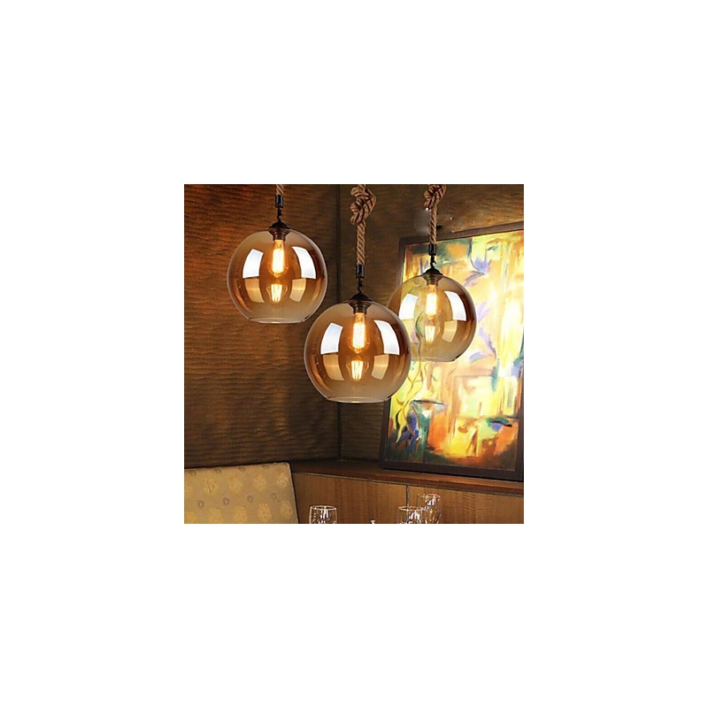 Loft Amerikanischen Seil Retro Beleuchtung Lichter Glas Pendelleuchte