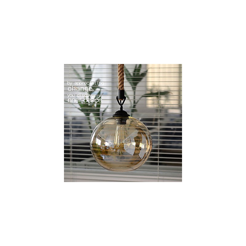 Loft Amerikanischen Seil Retro Beleuchtung Lichter Glas Pendelleuchte
