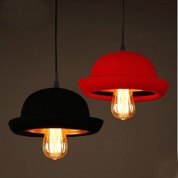 Hat Pendant Cafe Design Schwarzer Kronleuchter