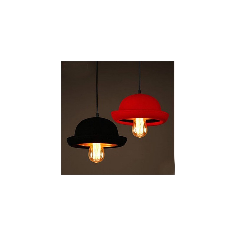 Hat Pendant Cafe Design Schwarzer Kronleuchter