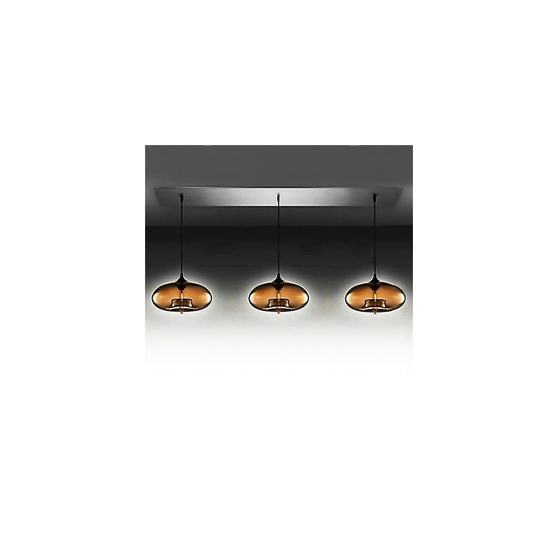 Moderne Pendelleuchte aus Glas mit 3 Lichtern im braunen Blasendesign
