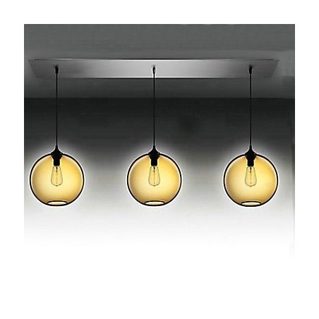 Moderne Pendelleuchte aus Glas mit 3 Lichtern im transparent-braunen Blasen-Design Moderne Pendelleuchte aus Glas mit 3 Lichtern im transparent-braunen Blasen-Design