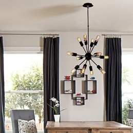 Avantgardistischer Kronleuchter aus Eisen mit 12 Lichtern