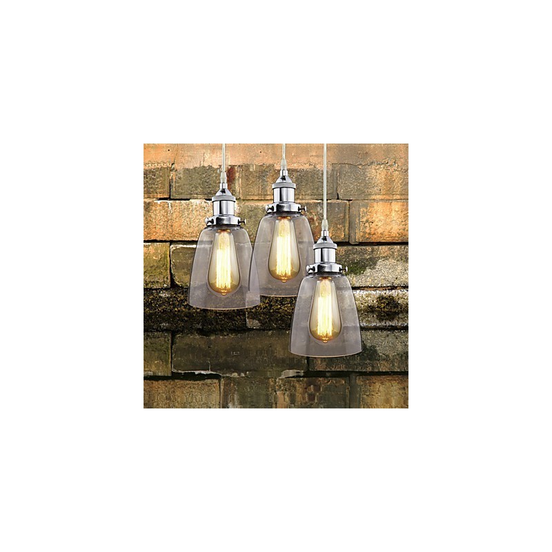 Moderne Chrom Glas Vintage Industrie Retro Fitting Edison Pendelleuchte Cafe Veranda Licht