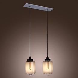 Moderne Glas-Pendelleuchte mit 2 Lichtern im transparenten Flaschendesign