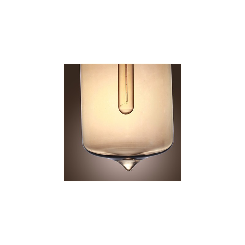 Moderne Glas-Pendelleuchte mit 2 Lichtern im transparenten Flaschendesign