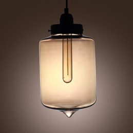 Moderne Glas-Pendelleuchte mit 2 Lichtern im transparenten Flaschendesign