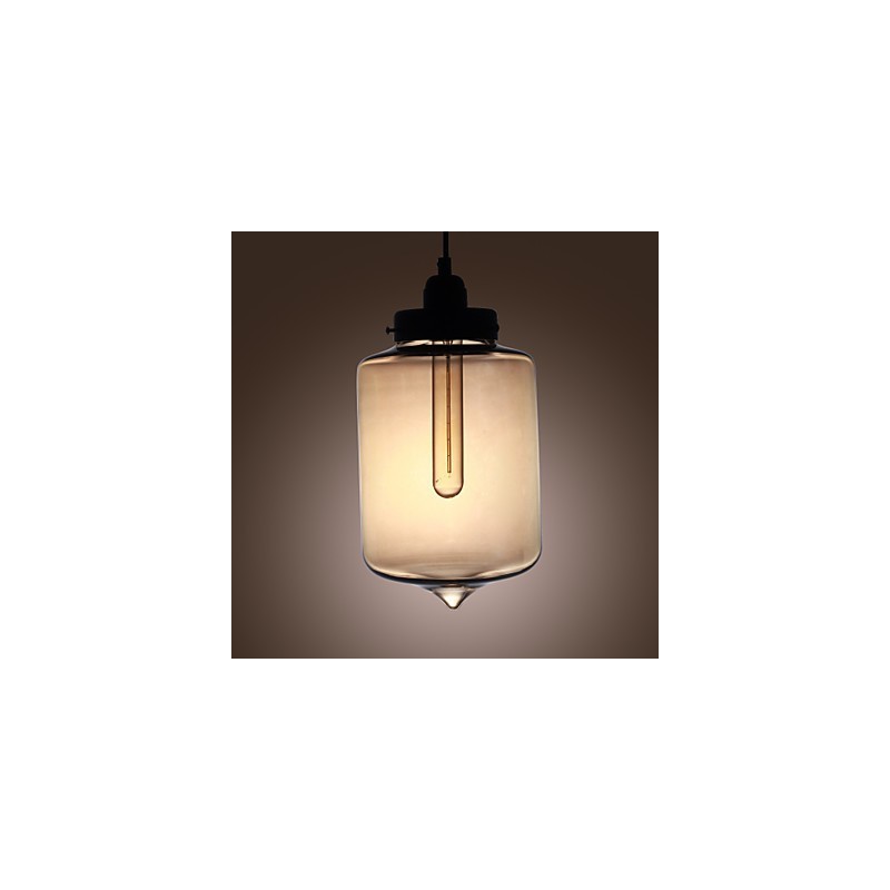Moderne Glas-Pendelleuchte mit 2 Lichtern im transparenten Flaschendesign