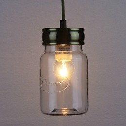 Ländliche Pendelleuchte „Garage“ aus galvanisiertem Glas