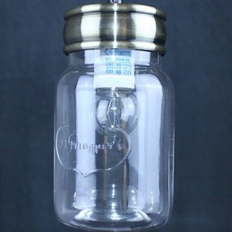 Ländliche Pendelleuchte „Garage“ aus galvanisiertem Glas