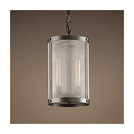 2-flammige Pendelleuchte mit transparentem Schirm 2-flammige Pendelleuchte mit transparentem Schirm