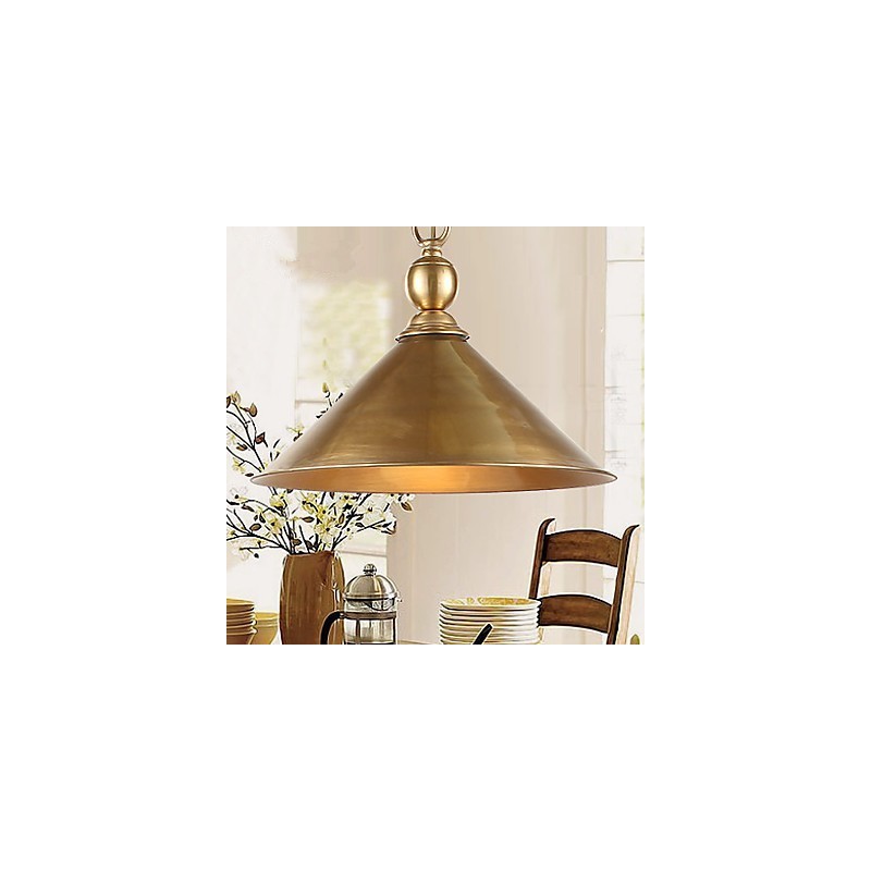 Pendelleuchte aus reinem Messing im Mini-Stil, traditionell, klassisch, Metall