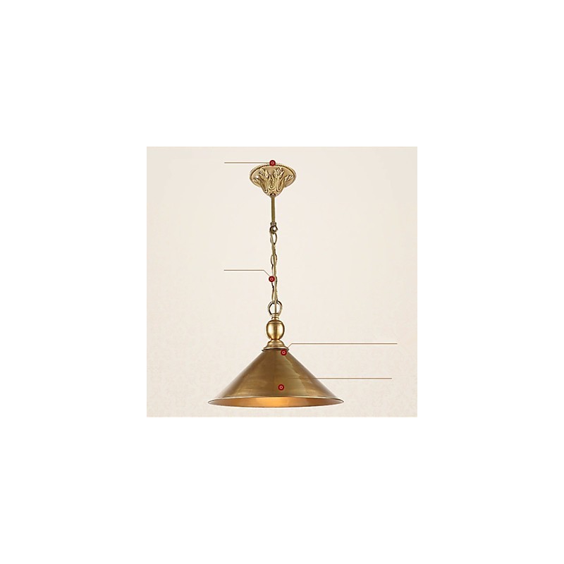 Pendelleuchte aus reinem Messing im Mini-Stil, traditionell, klassisch, Metall