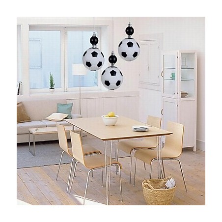 Klassische, moderne, runde Pendelleuchte mit Fußballmotiv, 3 Lichter Klassische, moderne, runde Pendelleuchte mit Fußballmotiv, 3 Lichter